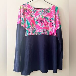 Lilly Pulitzer Pink and Green Long Sleeve Top